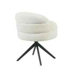 Furndea Eetkamerstoelen|Tessa Eetkamerstoel Gebroken wit met Zwarte poot