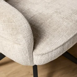 Furndea Eetkamerstoelen|Tessa Eetkamerstoel Gebroken wit met Zwarte poot