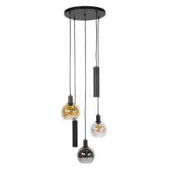 Kalfort Hanglampen|Glazen Hanglamp|Tessio 5-lichts Hanglamp Getrapt Multikleur glas