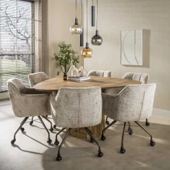 Kalfort Hanglampen|Glazen Hanglamp|Tessio 5-lichts Hanglamp Getrapt Multikleur glas