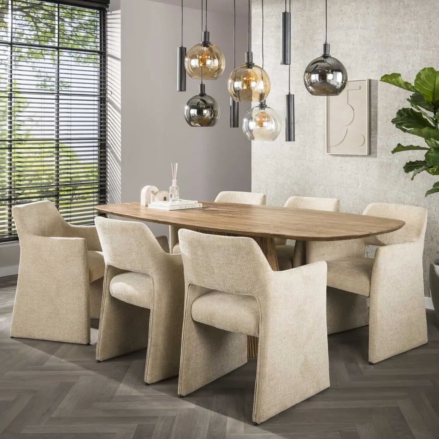 Kalfort Hanglampen|Glazen Hanglamp|Tessio 9-lichts Hanglamp Multikleur glas