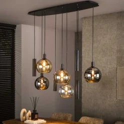 Kalfort Hanglampen|Glazen Hanglamp|Tessio 9-lichts Hanglamp Multikleur glas