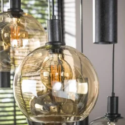 Kalfort Hanglampen|Glazen Hanglamp|Tessio 9-lichts Hanglamp Multikleur glas