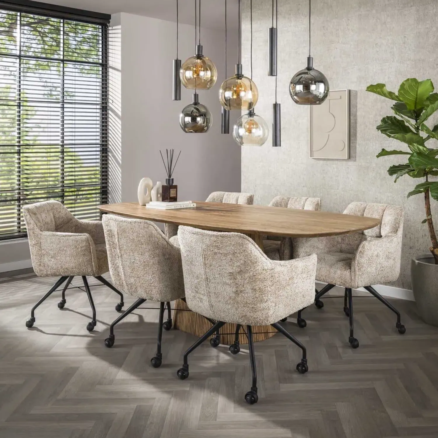Kalfort Hanglampen|Glazen Hanglamp|Tessio 9-lichts Hanglamp Multikleur glas