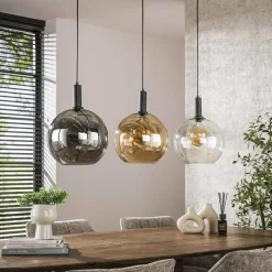 Kalfort Hanglampen|Glazen Hanglamp|Tessio 3-lichts Hanglamp Multikleur glas