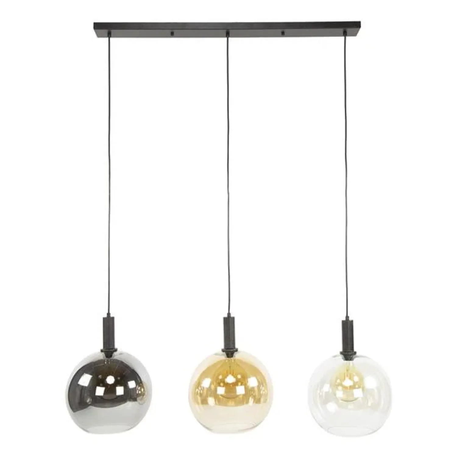 Kalfort Hanglampen|Glazen Hanglamp|Tessio 3-lichts Hanglamp Multikleur glas