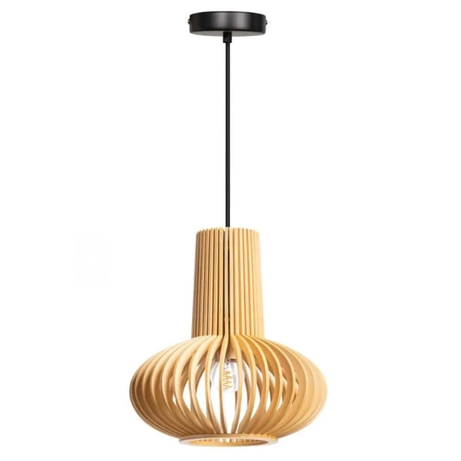 Trading Lighting Hanglampen|Tess 1-lichts Hanglamp hout bol