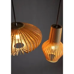 Trading Lighting Hanglampen|Tess 1-lichts Hanglamp hout langwerpig