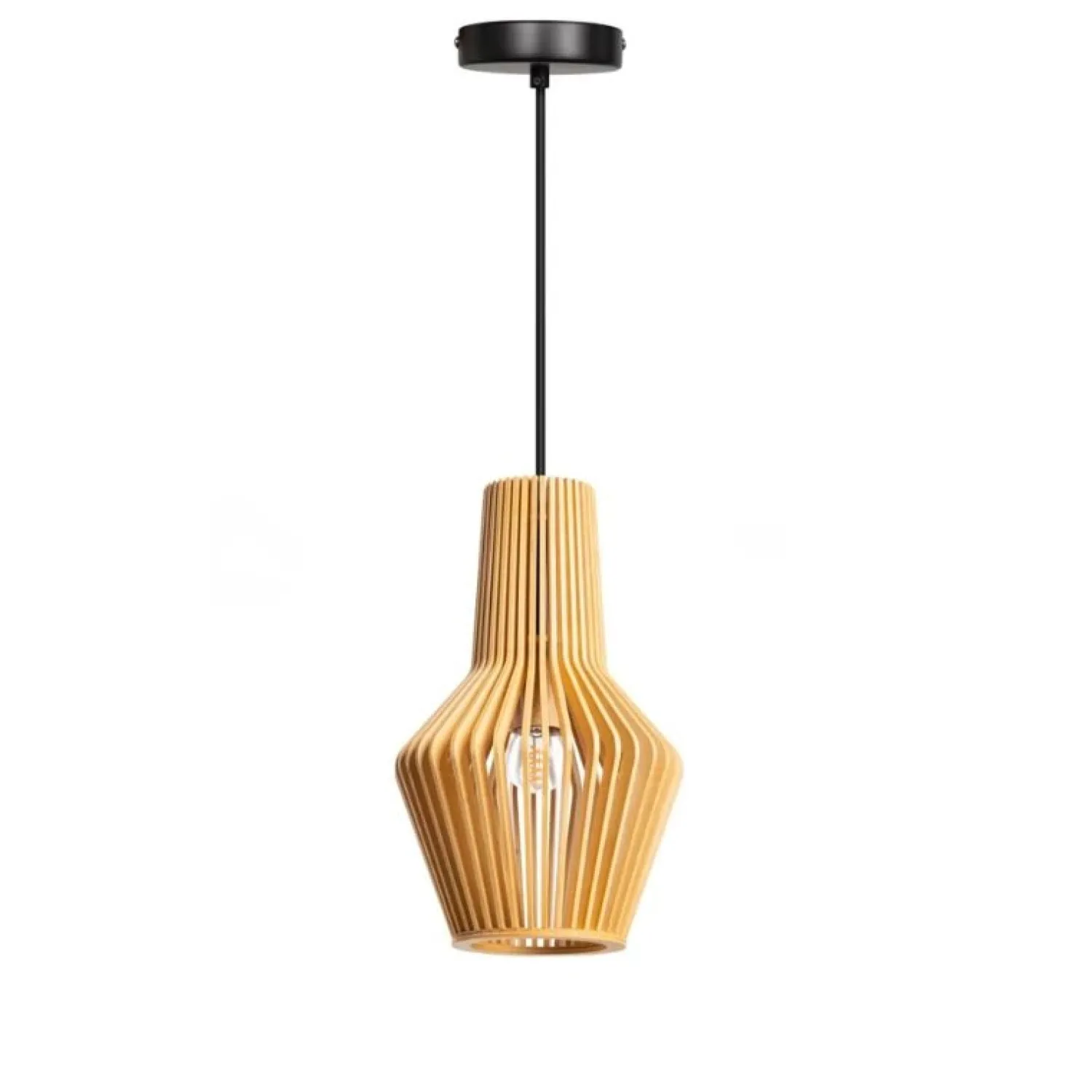 Trading Lighting Hanglampen|Tess 1-lichts Hanglamp hout langwerpig