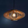 Trading Lighting Hanglampen|Tess 1-lichts Hanglamp hout plat
