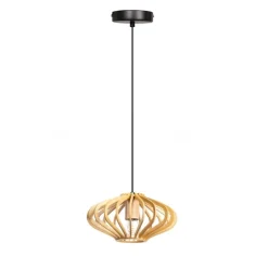 Trading Lighting Hanglampen|Tess 1-lichts Hanglamp hout plat