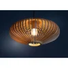 Trading Lighting Plafondlampen|Tess 1-lichts plafondlamp hout 30cm