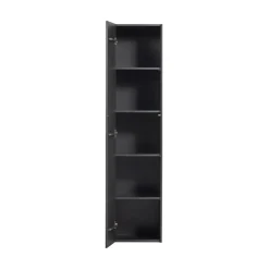 WOOOD Wandkasten|Industriele Kasten|Teun Wandkast smal Grenen zwart 44cm