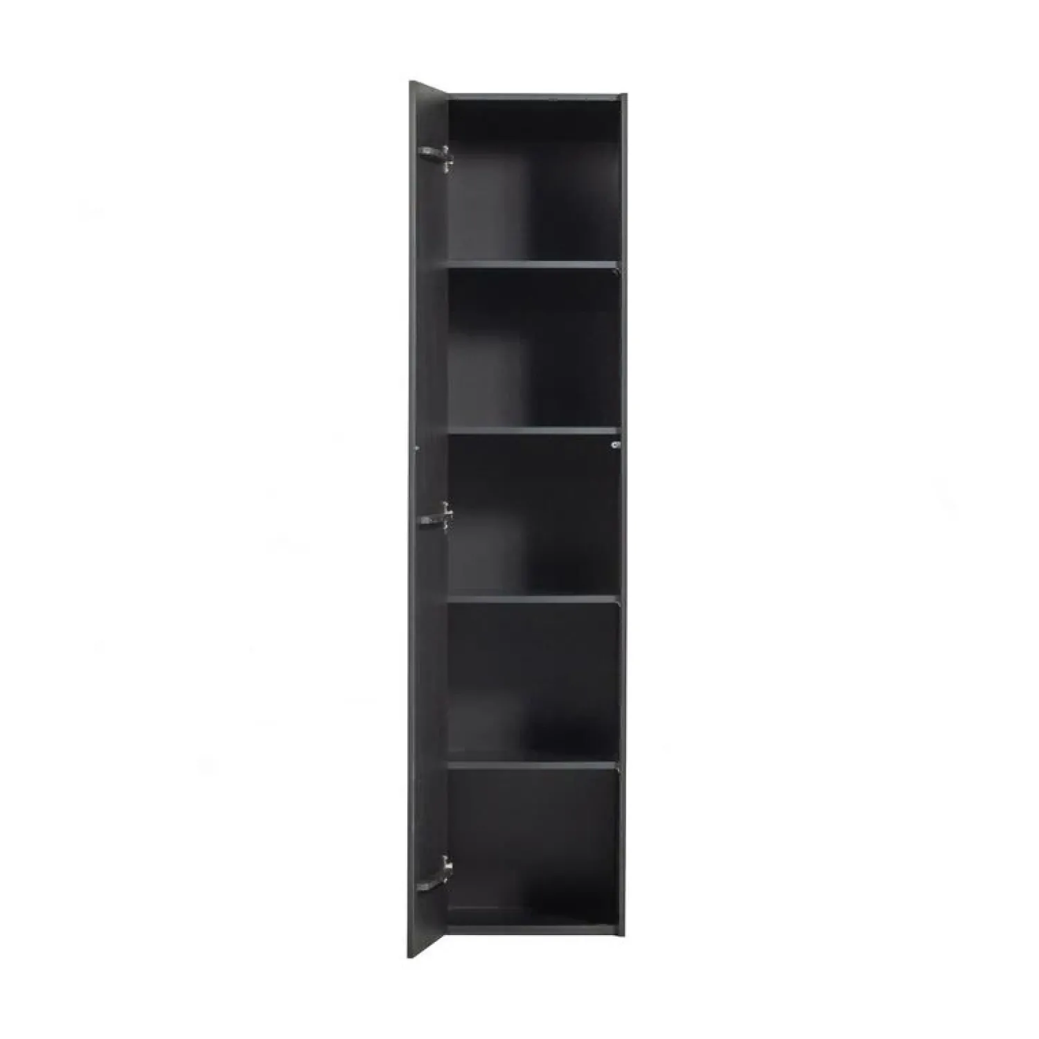 WOOOD Wandkasten|Industriele Kasten|Teun Wandkast smal Grenen zwart 44cm