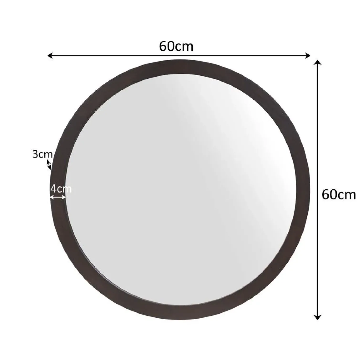 Furndea Spiegels|Thomas Spiegel rond Bruin 60cm