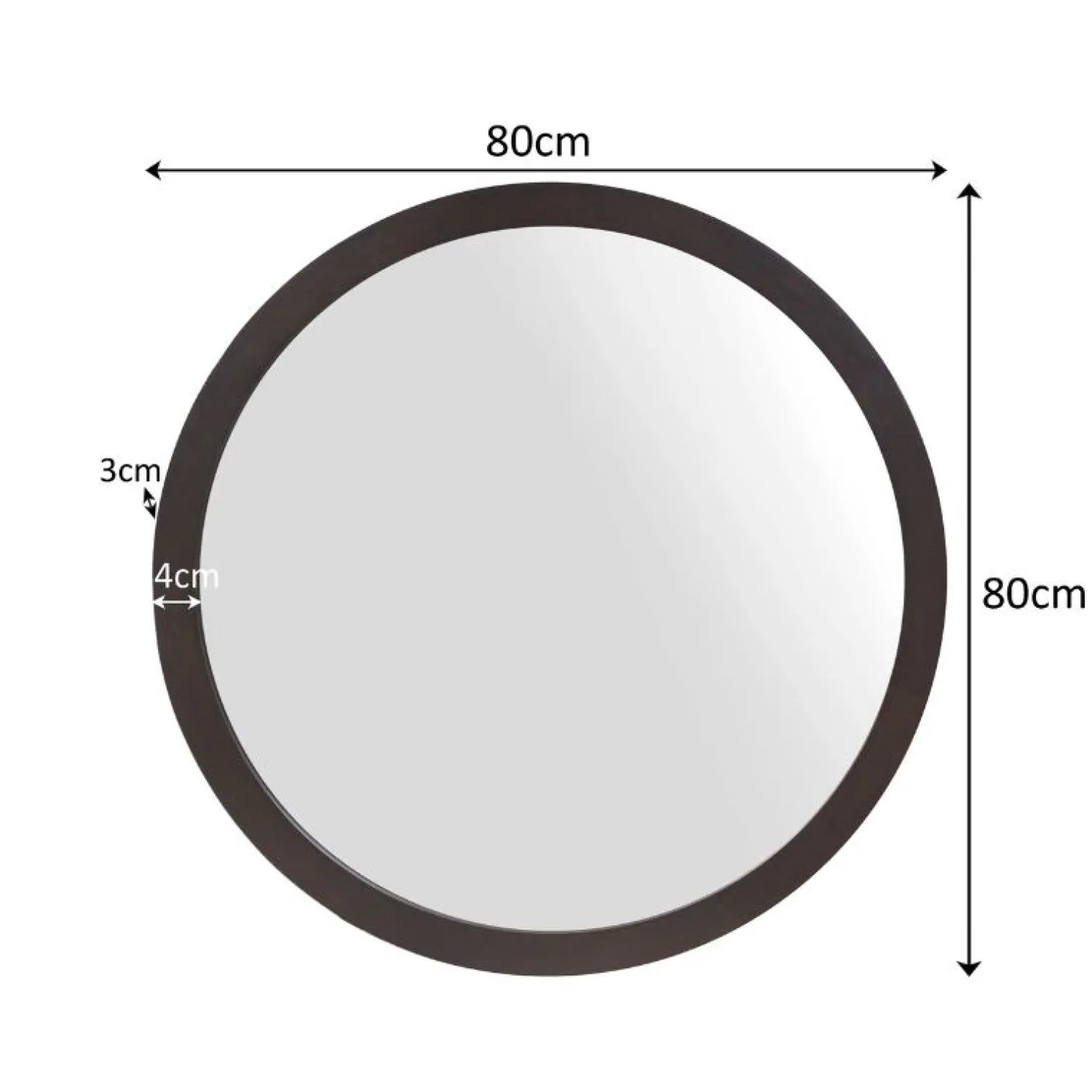 Furndea Spiegels|Thomas Spiegel rond Bruin 80cm