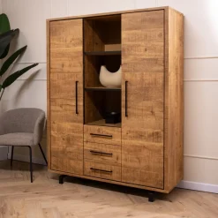 Maison Madera Wandkasten|Vakkenkasten|Thornbay Vakkenkast 2 deuren Hout 135cm