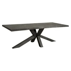 Tower living Eettafels|Tiago Eettafel met spinpoot rechthoek acacia hout zwart 200×100