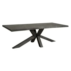 Tower living Eettafels|Tiago Eettafel met spinpoot rechthoek acacia hout zwart 260×100