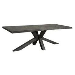 Tower living Eettafels|Tiago Eettafel met spinpoot rechthoek acacia hout zwart 220×100