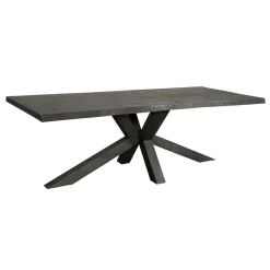 Tower living Eettafels|Tiago Eettafel met spinpoot rechthoek acacia hout zwart 180×90