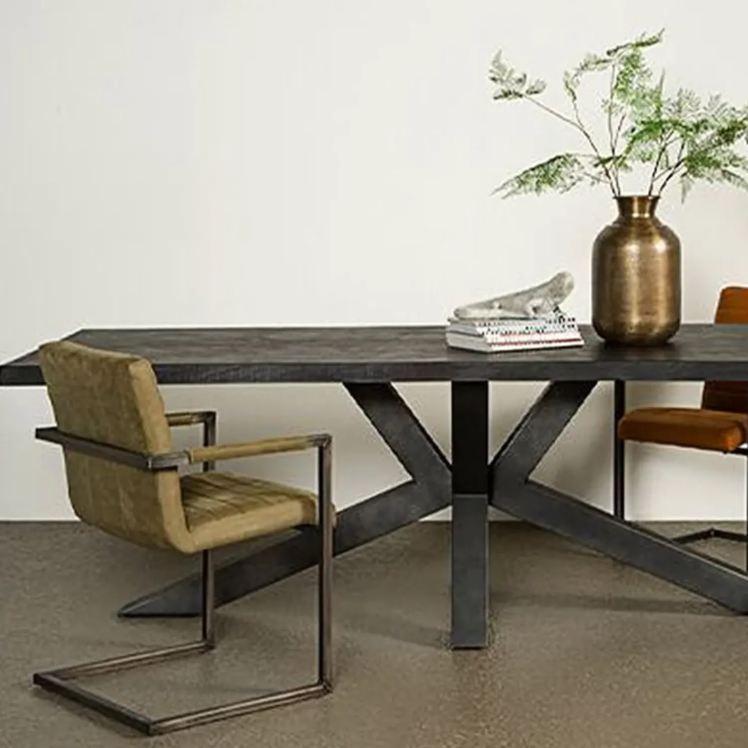 Tower living Eettafels|Tiago Eettafel met spinpoot rechthoek acacia hout naturel 180×90