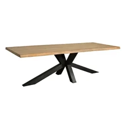 Tower living Eettafels|Tiago Eettafel met spinpoot rechthoek acacia hout naturel 180×90