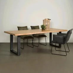 Tower living Eettafels|Tiago Eettafel met U poot rechthoek acacia hout naturel 180×90