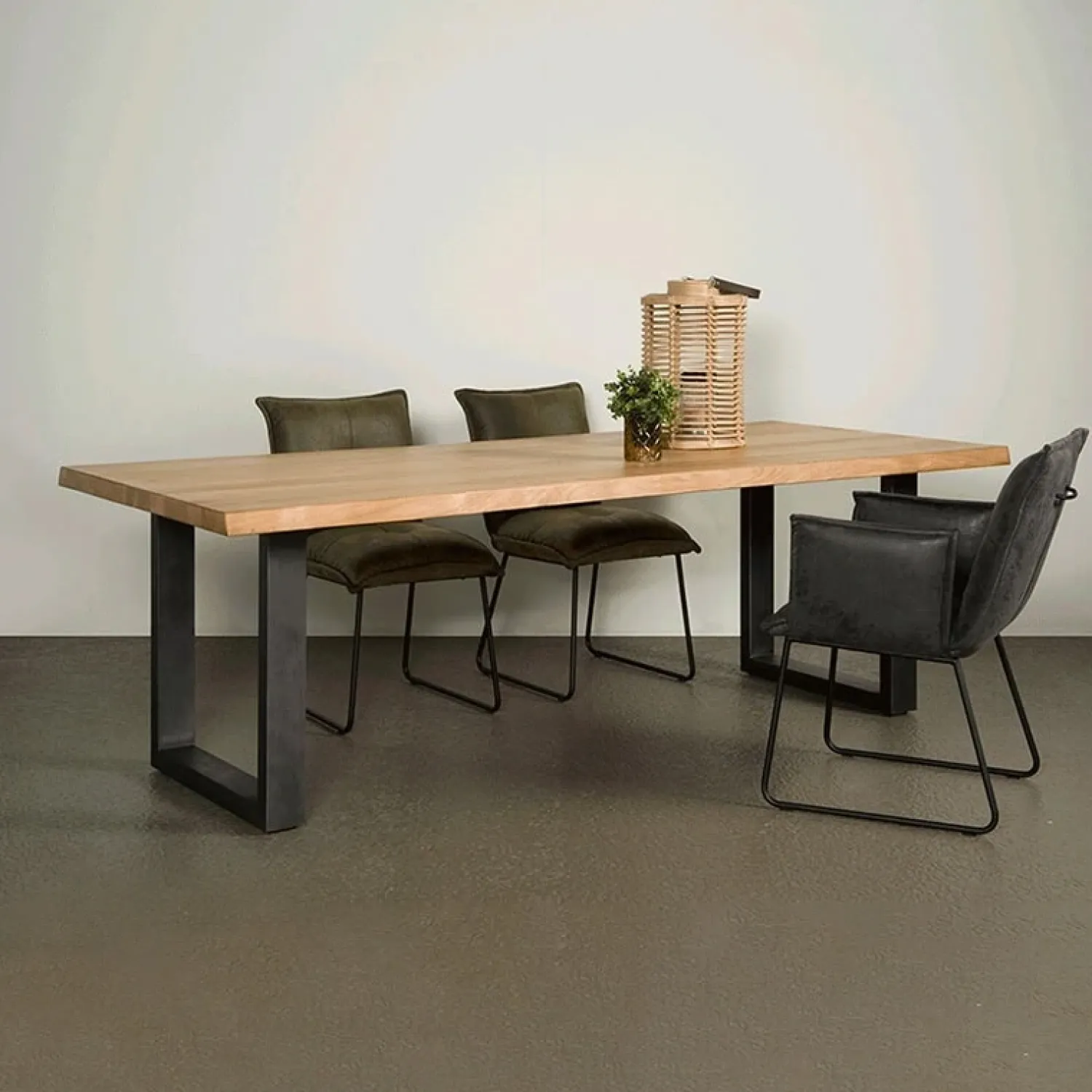 Tower living Eettafels|Tiago Eettafel met U poot rechthoek acacia hout naturel 260×100