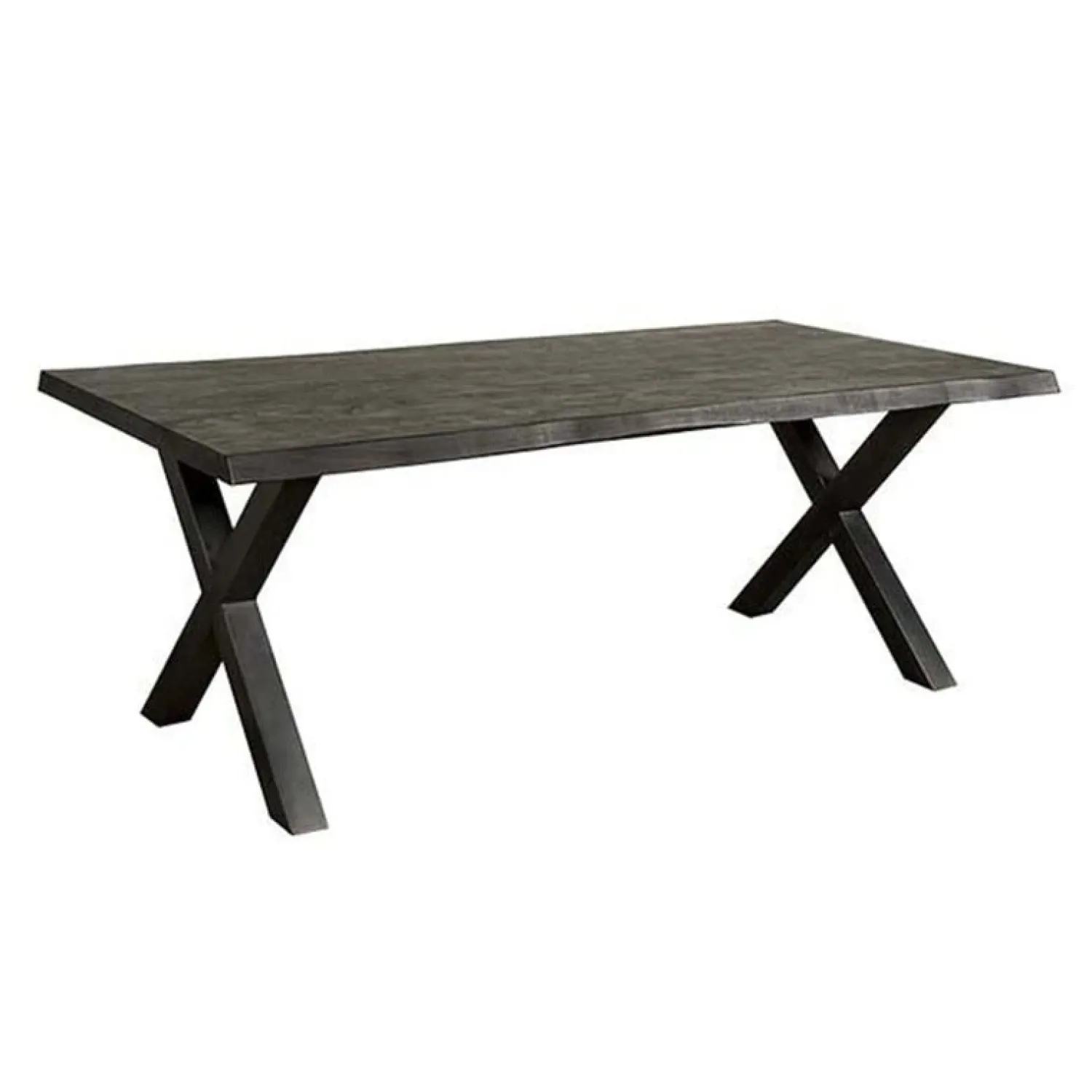 Tower living Eettafels|Tiago Eettafel met X poot rechthoek acacia hout zwart 220×100