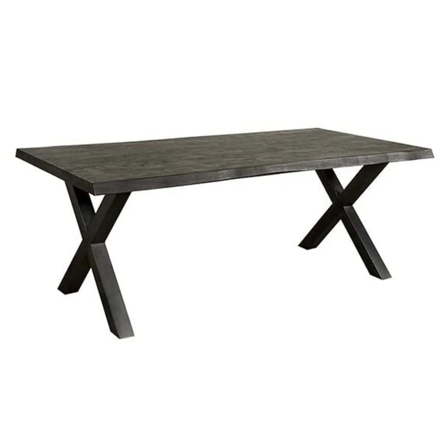 Tower living Eettafels|Tiago Eettafel met X poot rechthoek acacia hout zwart 240×100