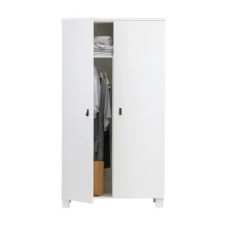 WOOOD Industriele Kasten|Kledingkasten|Ties Kledingkast Grenen Wit 111cm