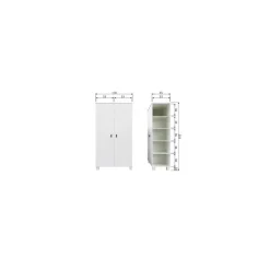 WOOOD Industriele Kasten|Kledingkasten|Ties Kledingkast Grenen Wit 111cm