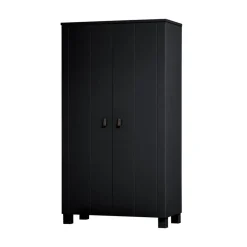WOOOD Industriele Kasten|Kledingkasten|Ties Kledingkast Grenen Zwart 111cm