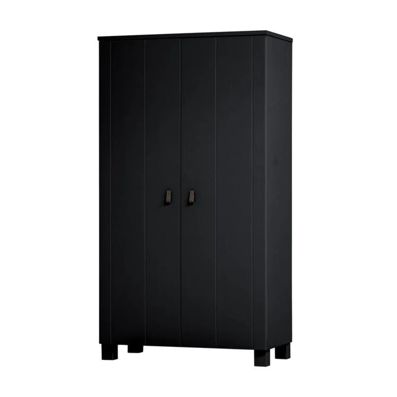 WOOOD Industriele Kasten|Kledingkasten|Ties Kledingkast Grenen Zwart 111cm