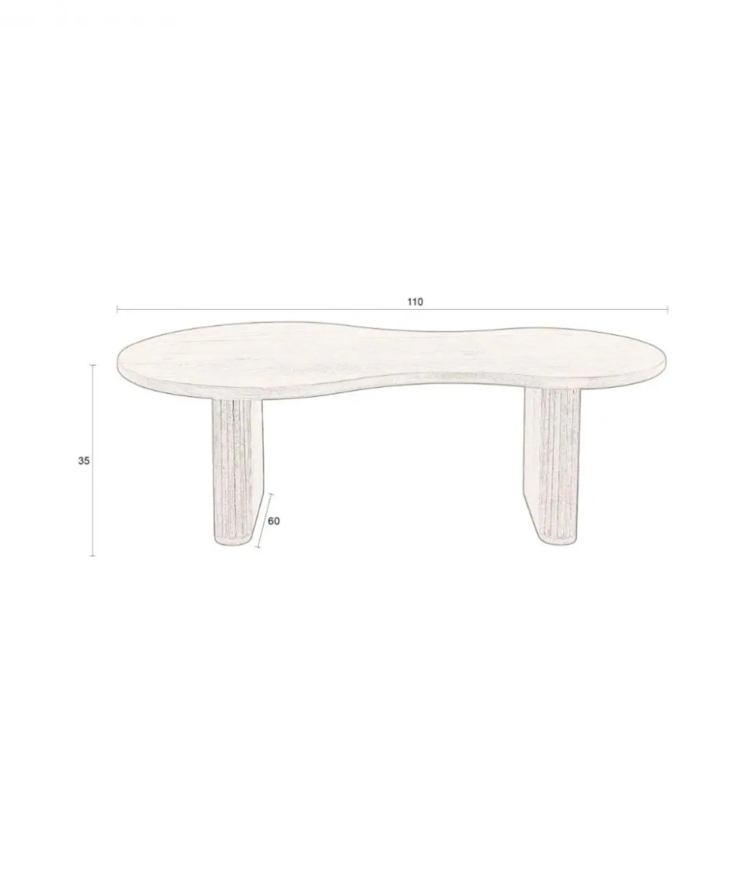 Dutchbone Salontafels|Tilon Salontafel Mangohout 110cm