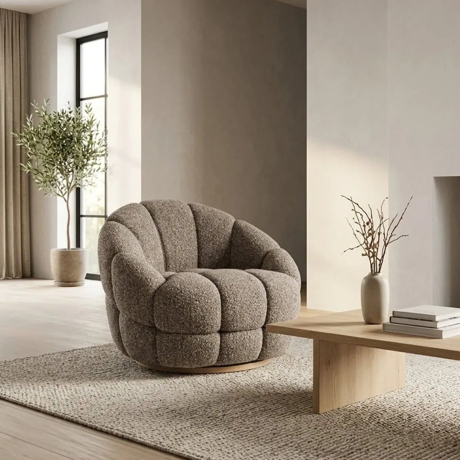 Eleonora Fauteuils|Tina Fauteuil Taupe stof