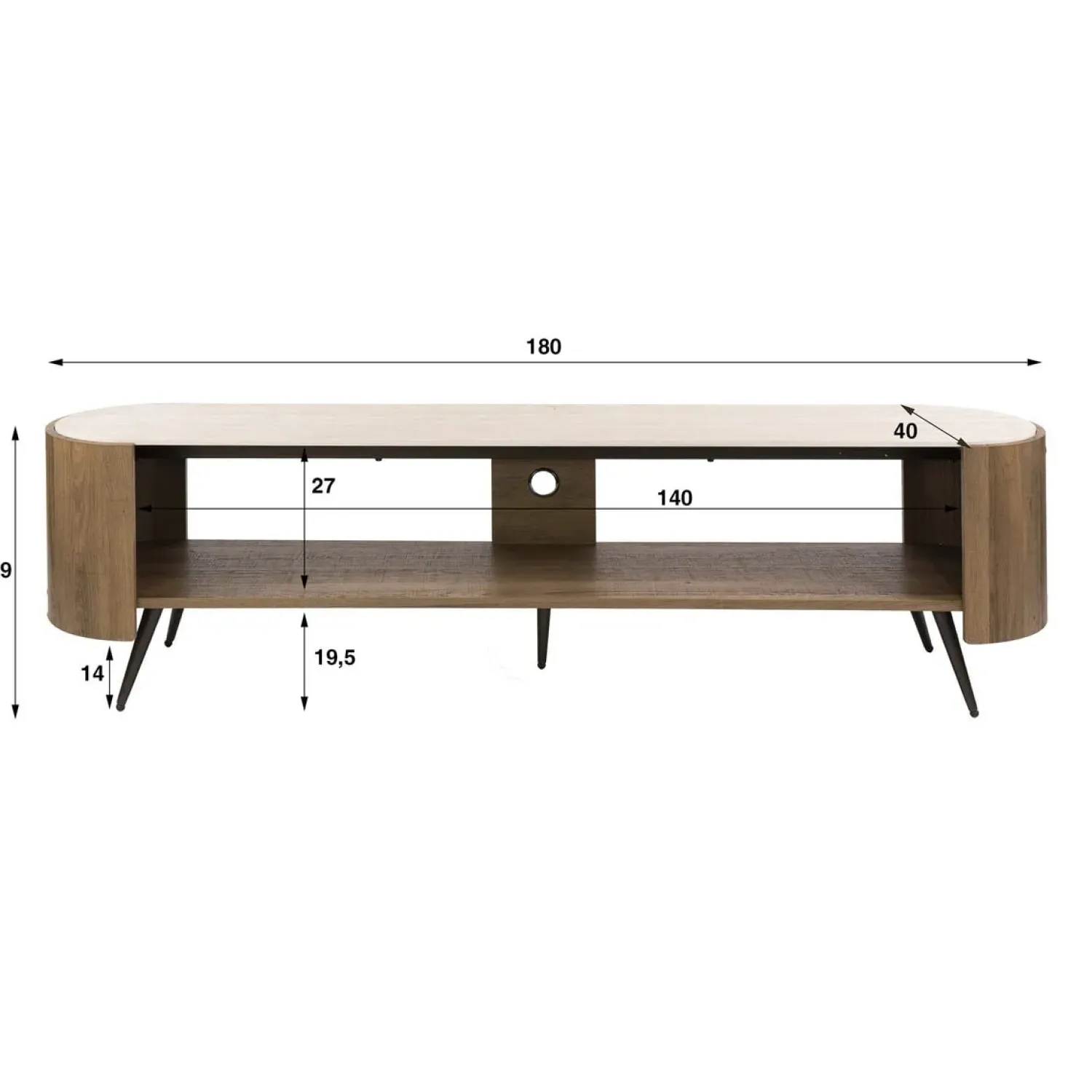 Kalfort Industriele Kasten|Tv Meubels|Tio Tv meubel Keramiek Hout 180cm