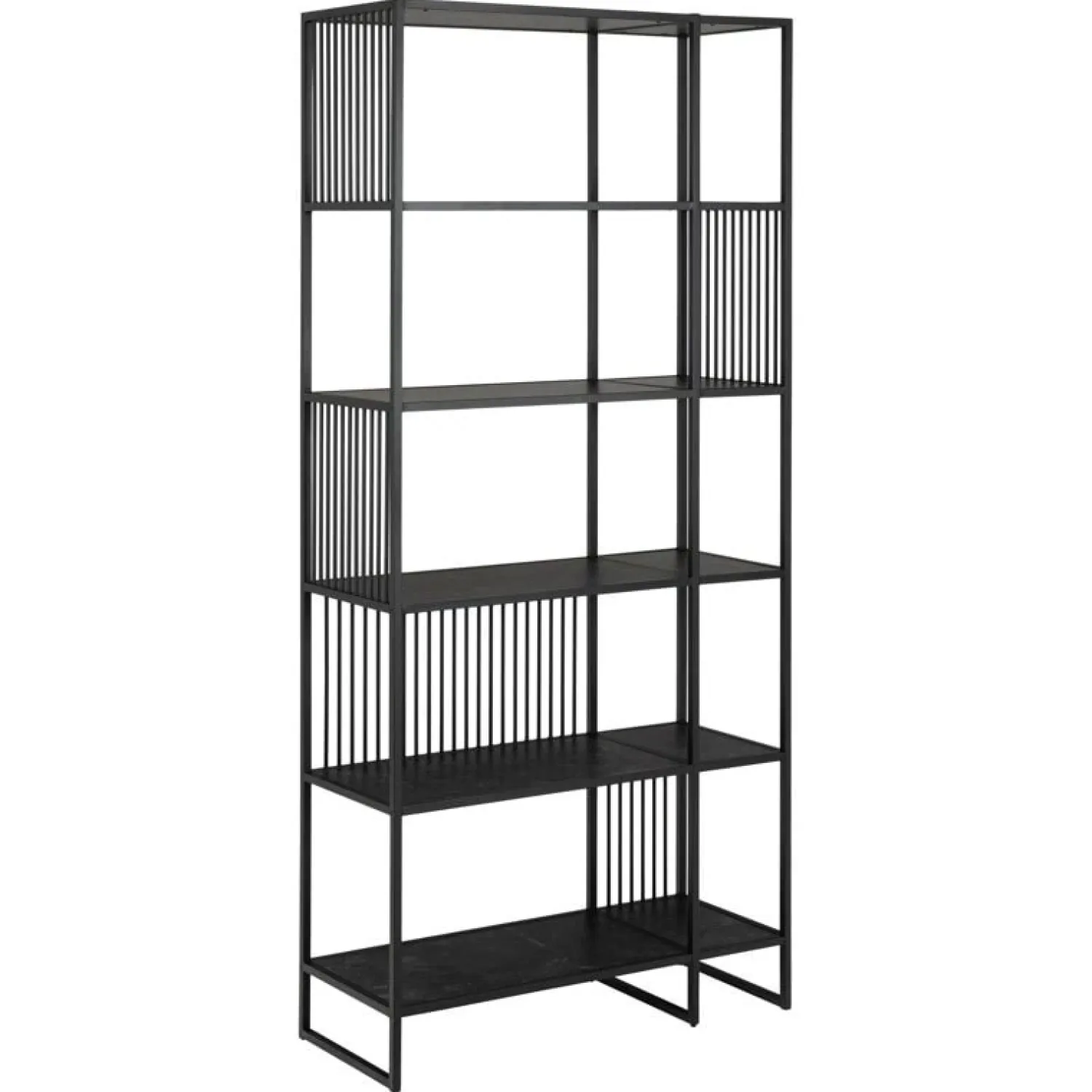 Nordhavn Boekenkasten|Industriele Kasten|Tissaro Boekenkast Hoog Zwart 85cm