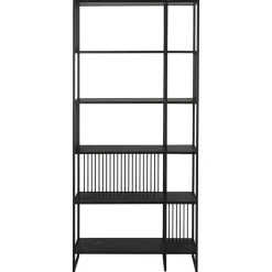 Nordhavn Boekenkasten|Industriele Kasten|Tissaro Boekenkast Hoog Zwart 85cm