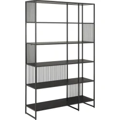 Nordhavn Boekenkasten|Industriele Kasten|Tissaro Boekenkast Hoog Zwart 120cm
