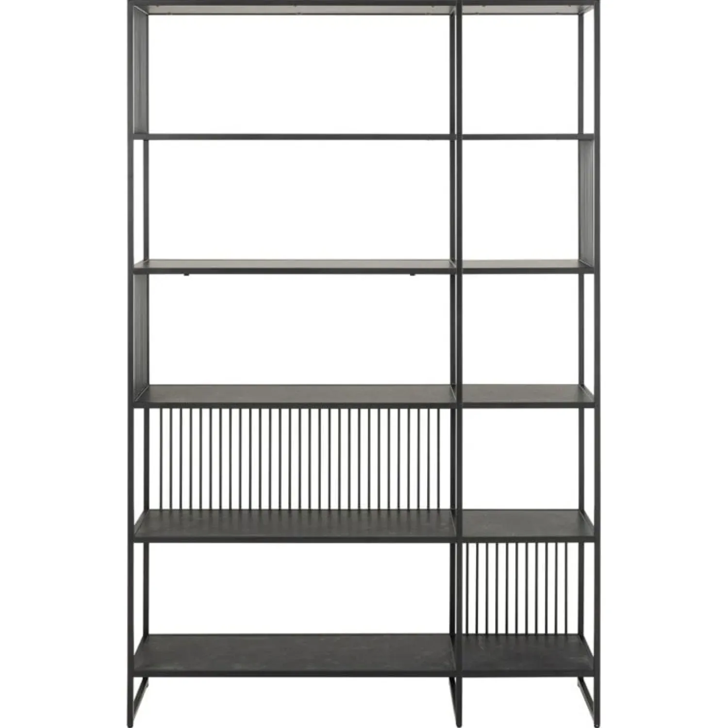 Nordhavn Boekenkasten|Industriele Kasten|Tissaro Boekenkast Hoog Zwart 120cm