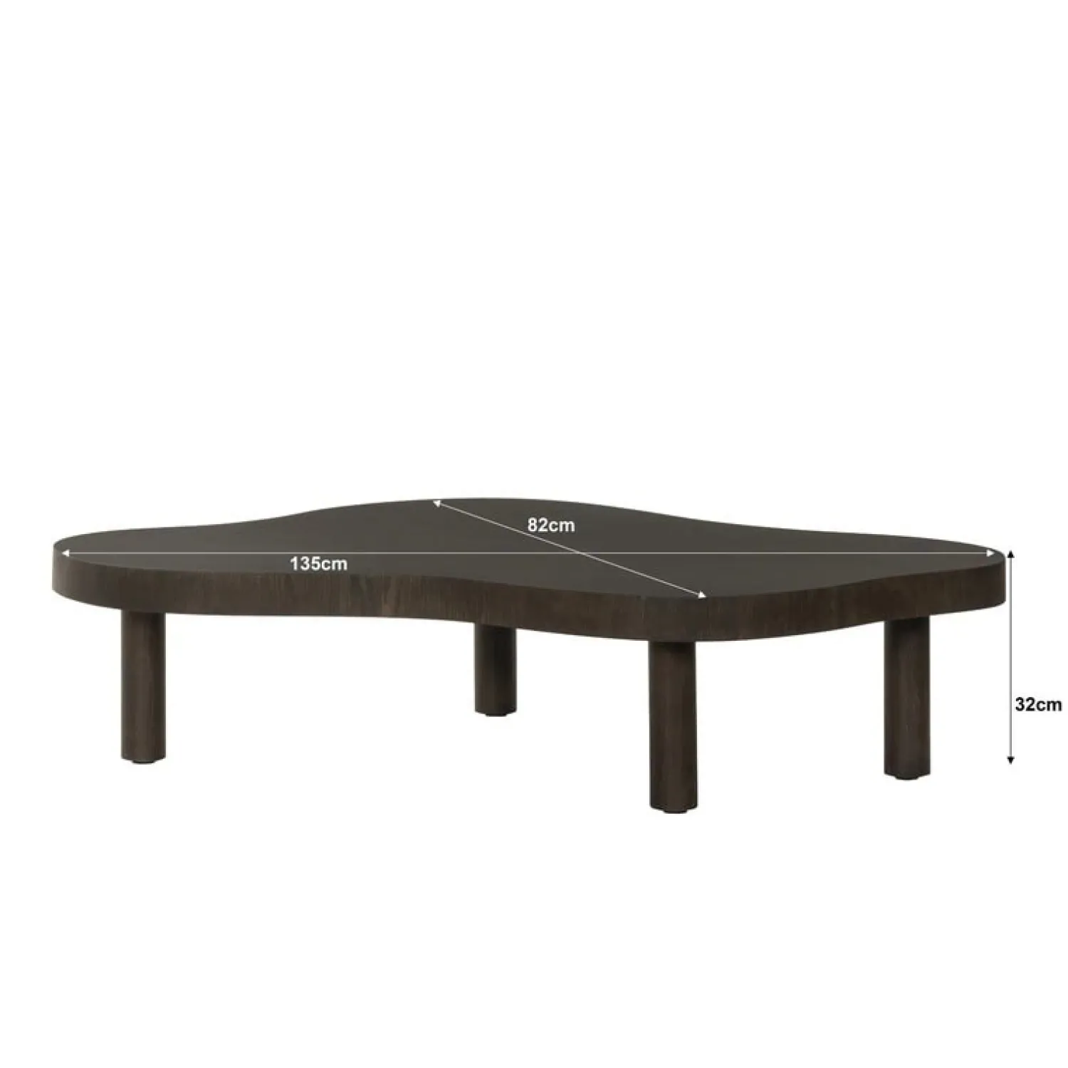 Livingfurn Salontafels|Tobago Salontafel organisch Espresso eiken 135cm