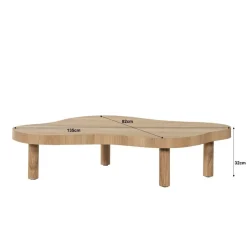 Livingfurn Salontafels|Tobago Salontafel organisch naturel eiken 135cm