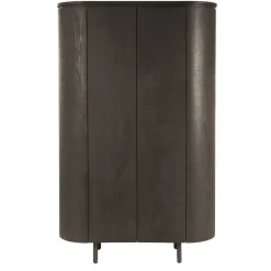 Livingfurn Wandkasten|Industriele Kasten|Tobago Wandkast hoog Espresso eiken 180cm