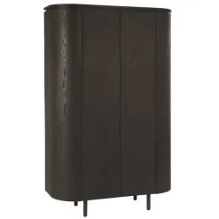 Livingfurn Wandkasten|Industriele Kasten|Tobago Wandkast hoog Espresso eiken 180cm