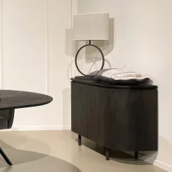 Livingfurn Dressoirs|Industriele Kasten|Tobago Wandkast laag Espresso eiken 115cm