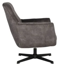 Label51 Fauteuils|Toby Draai fauteuil Antraciet velours