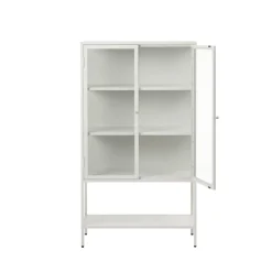 LykkeHome Vitrinekasten|Industriele Kasten|Tommy Vitrinekast Greige 90cm