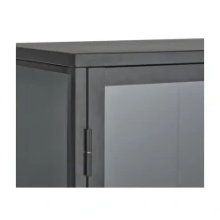 LykkeHome Vitrinekasten|Industriele Kasten|Tommy Vitrinekast Zwart 90cm